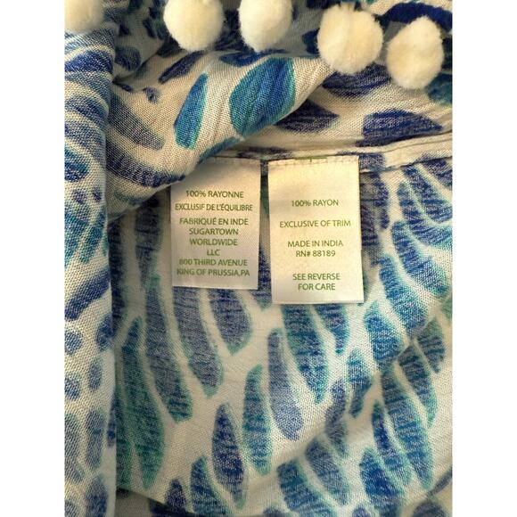 LILLY PULITZER | Nita "Brilliant Blue Tang Gang" off the shoulder top | size XXS - Picture 3 of 4